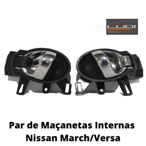 Par de Maçanetas Internas Nissan March/Versa