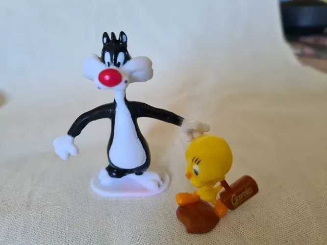 Bonecos Frajola e piu piu garoto anos 90