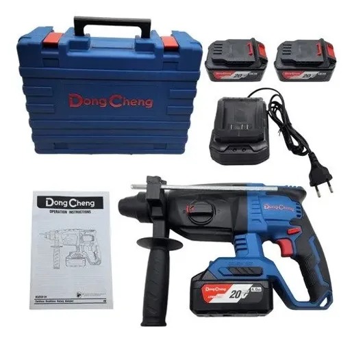 Martelete Dongcheng Sem Fio Dczc04-24 Com 2 Baterias 20v 4ah