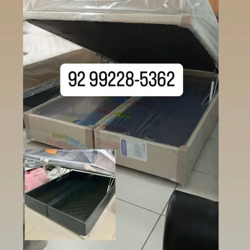 Base baú super king bege nova