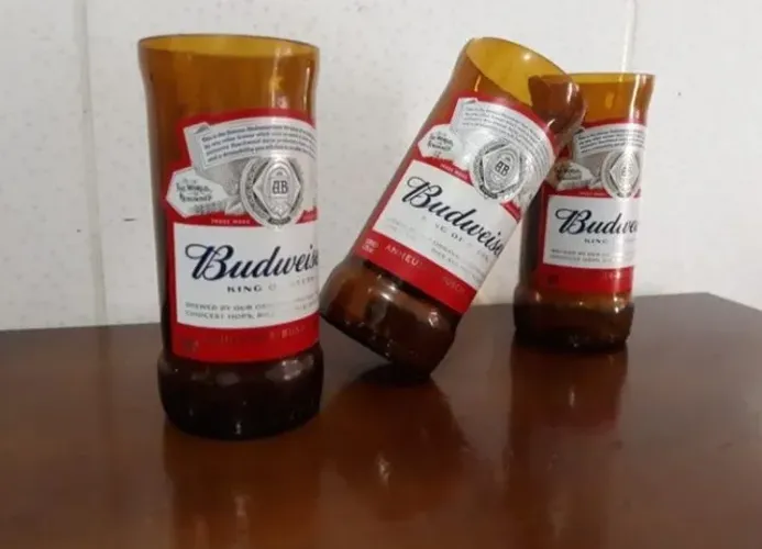 3 Copos 269 feito da garrafa long neck 
