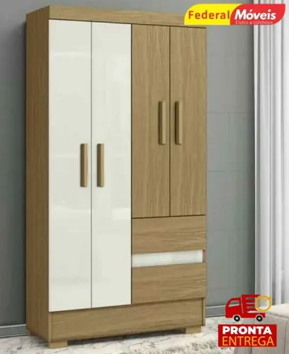 Guarda Roupa 4 Portas e 2 Gavetas Novo Pronta Entrega