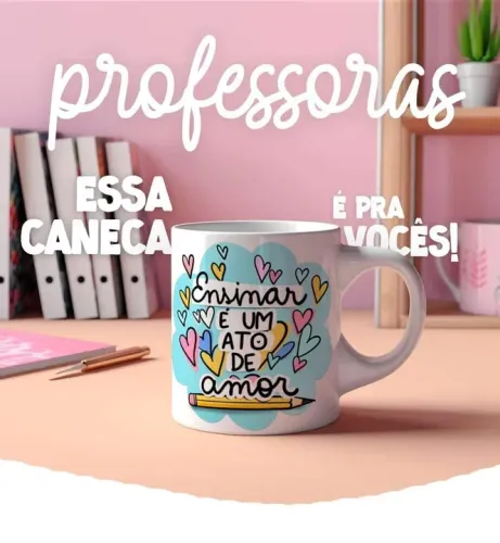 Caneca personalizada - Professora - polimero