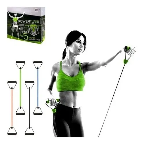 Elástico Tensão Powertube Exercícios Fitnnes Academia Piltes