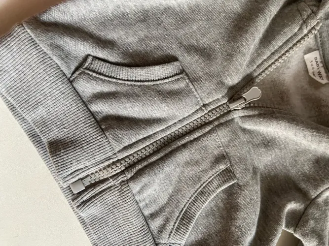 Casaco de Moletom Baby Way Cinza - 3 a 6 meses