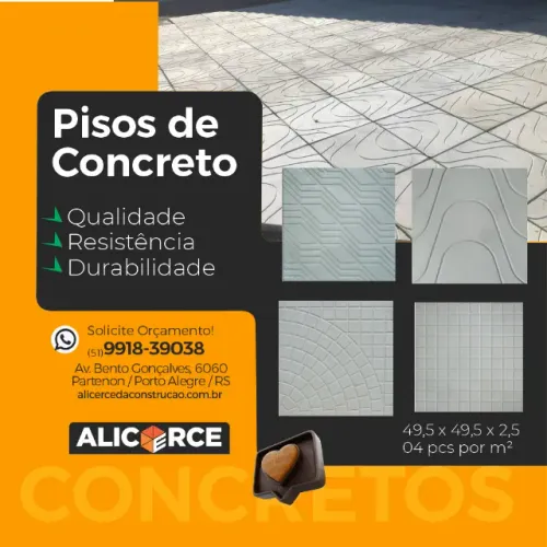 Pisos de Concreto 49,5 x 49,5cm BELEZA | RESISTÊNCIA | DURABILIDADE