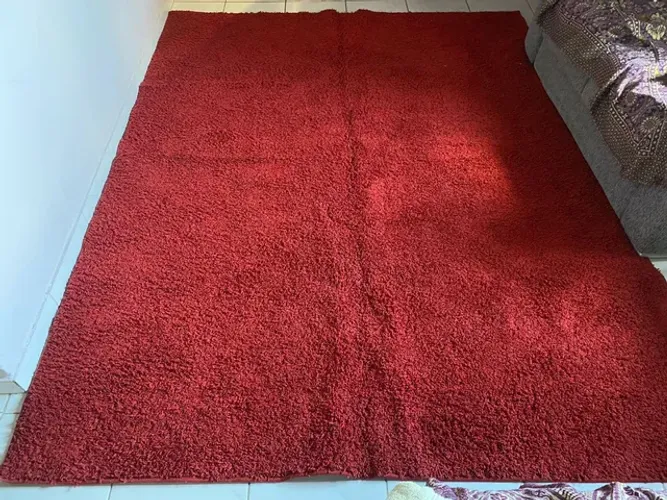 Tapete peludo Vermelho 2,50 x 2,00