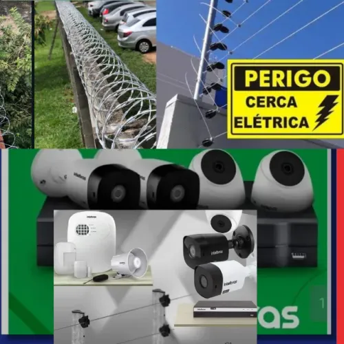 Câmera de segurança, cerca elétrica 