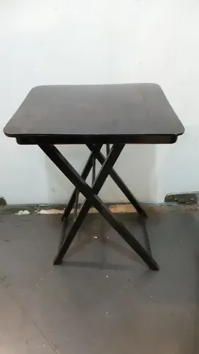 Mesa de apoio mesinha antiga desmontável fórmica preta anos 60