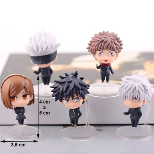 Kit com 05 bonecos Miniatura, Jujutsu Kaisen, action figure