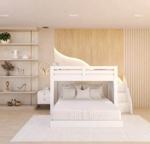 Cama de casal com beliche