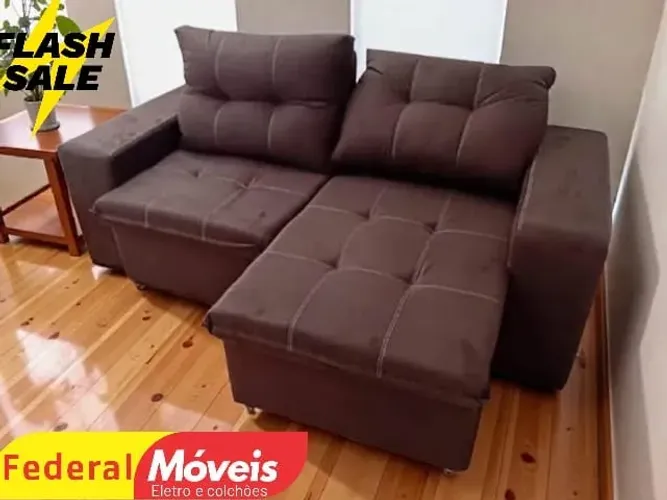 Sofá 2,00m Ret/Rec Veludo MEGA OFERTA