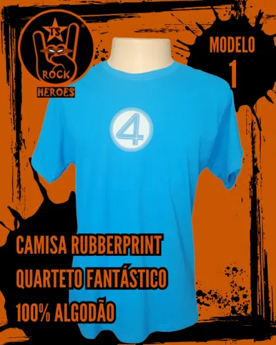 Camisa Rubberprint Quarteto Fantástico 100% Algodão Estampa DTF Manga Curta