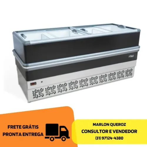 Ilha de Congelados 2M Nova Polar Vidro Reto