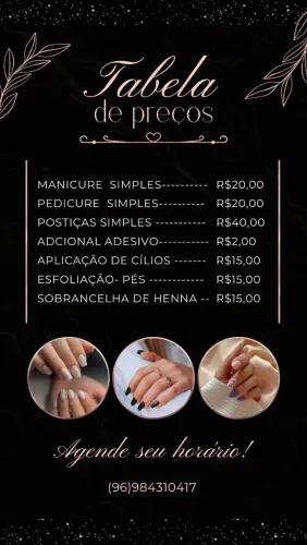 Manicure pedicure, sobrancelha de henna.