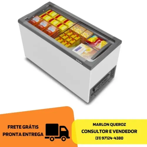 Freezer Horizontal Metalfrio 388 Litros Tampa De Vidro