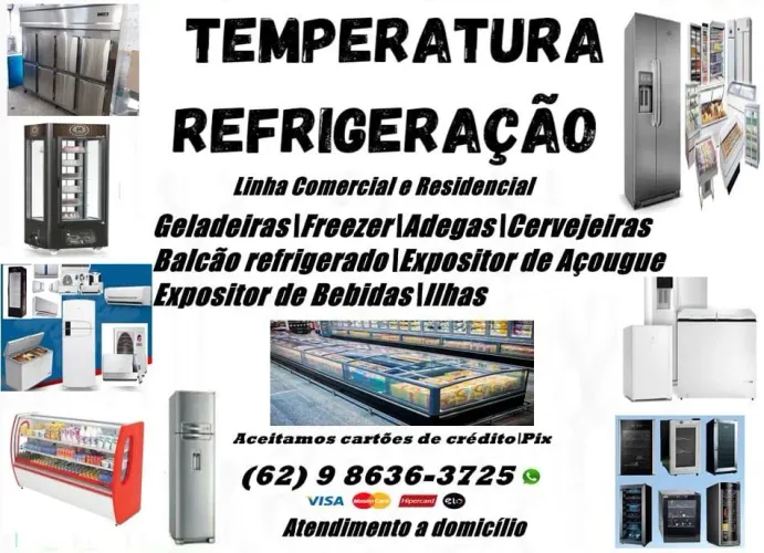 Residencial e Comercial:Concertos e manutenção em Geladeiras, Freezer e outros 