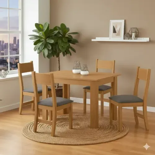 Mesa de Jantar Palace com Cadeiras Brisa Grafite