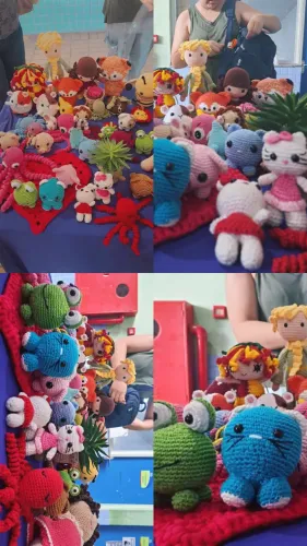 Produtos de crochê, feito à mão