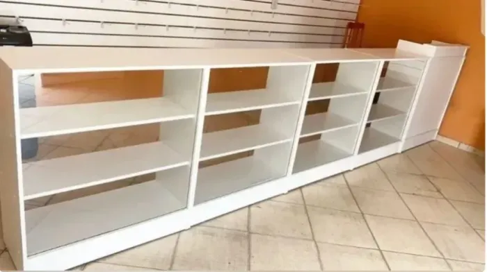 BALCÃO CAIXA + 04 BALCÕES VITRINE - KIT COMPLETO