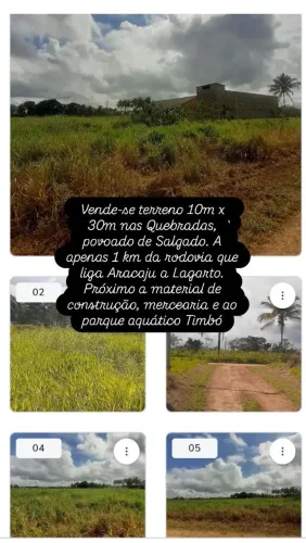 Vende-se terreno no povoado quebradas/ salgado 