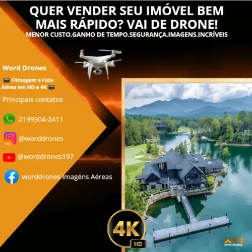 Filmagem e Foto Aérea com Drone HD e 4K