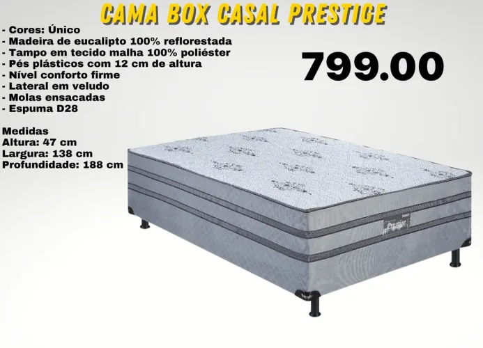 Cama Box Casal Prestige Molas ensacadas - FRETE GRÁTIS ENTREGA HOJE !!!