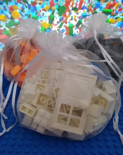 Lote com 100 blocos de montar +2 janelas +1porta