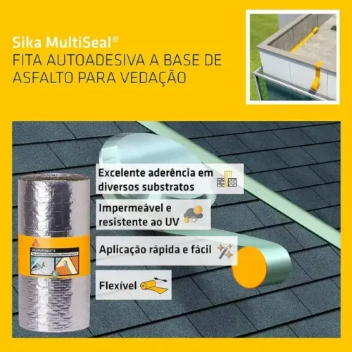 Manta Asfáltica Multiseal Sika Brasil - Várias médidas - Parcelamento em até 10x