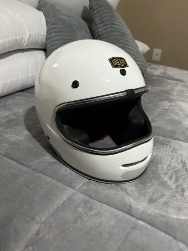 Capacete Moto Bigbore Urban Retro Branco