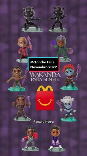 Coleção de Brinquedos wakanda forever Pantera Negra - McLanche Feliz