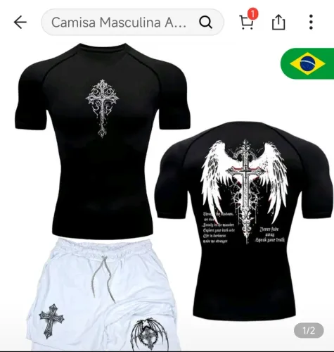 kit Academia Camisa Compressão e Short