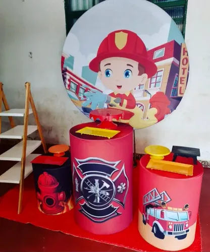 Aluguel de Kit Decoração Festa Infantil Bombeiro