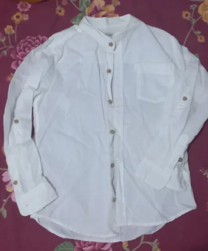Camisa social branca infantil masculina.