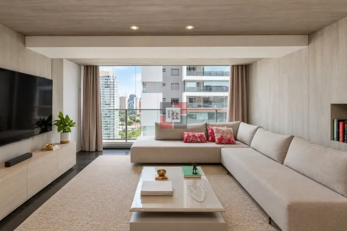 Apartamento mobiliado com suíte, varanda e 2 vagas no Habitarte Verde, Brooklin