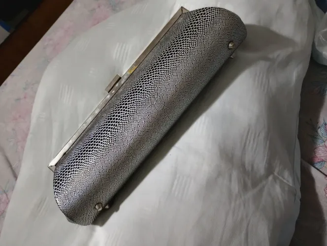 Bolsa Chik Prata e Grafite. Bolsa de Mão.