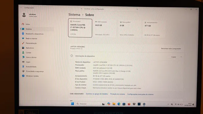Acer Predator (RTX 2070 64Ram)