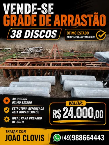 Grade arrastão 38 discos