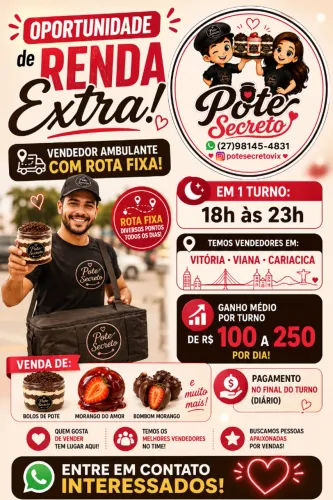 Oportunidade vendedor renda extra (ganho diário)