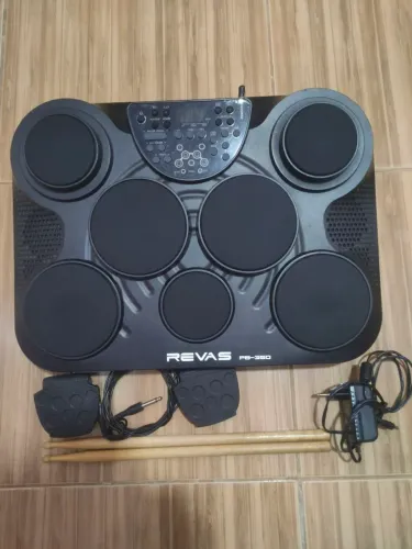 Bateria Eletrônica Portátil Revas PB-350 - Completa + Case