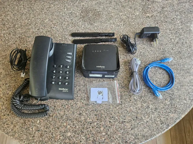 Kit Interface Celular 4G Wi-Fi Intelbras ICW 4002 com Telefone Fixo Intelbras Pleno