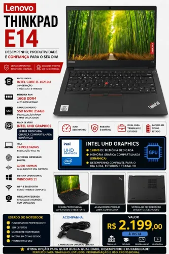 Notebook Lenovo ThinkPad E14