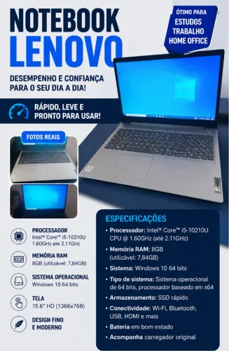 notebook lenovo core i5 10210u 8gb 256gb ssd