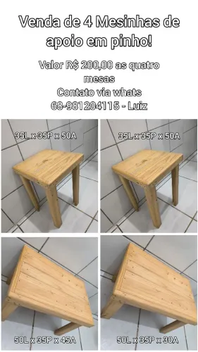 Venda de 4 Mesas de Canto
