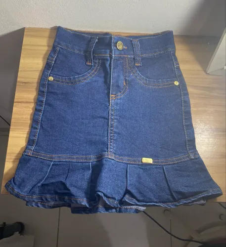 Saia jeans infantil