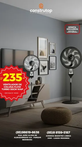 Ventilador de Coluna Flow Turbo 50cm WAP - Novo/Lacrado - R$ 235,90