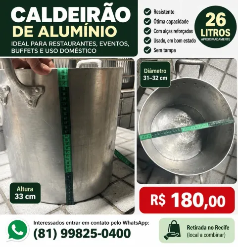 Caldeirão de Alumínio 26 Litros