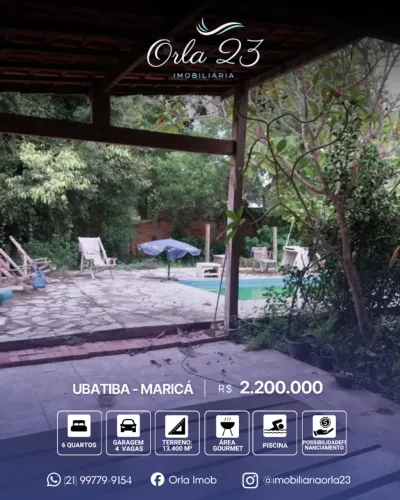 UBATIBA, ORLA 23 IMOBILIÁRIA VENDE! Excelente sítio em Ubatiba, Maricá