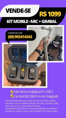 Kit Video Mobile - Microfone + Estabilizador