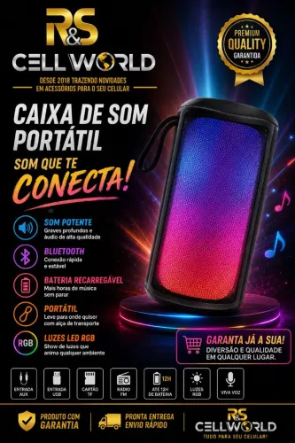 Caixa de Som Bluetooth RGB.